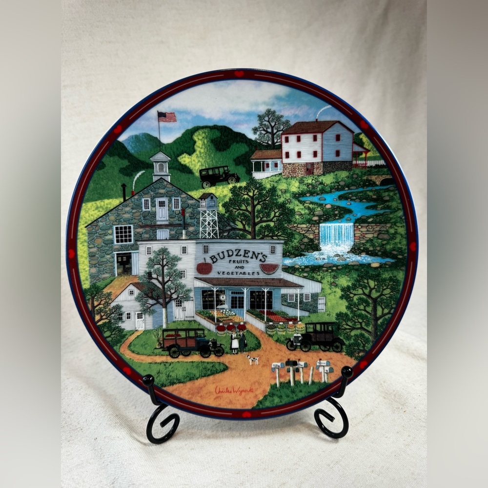 Charles Wysocki Budzenβs Fruits & Vegetables Plate 8.5β